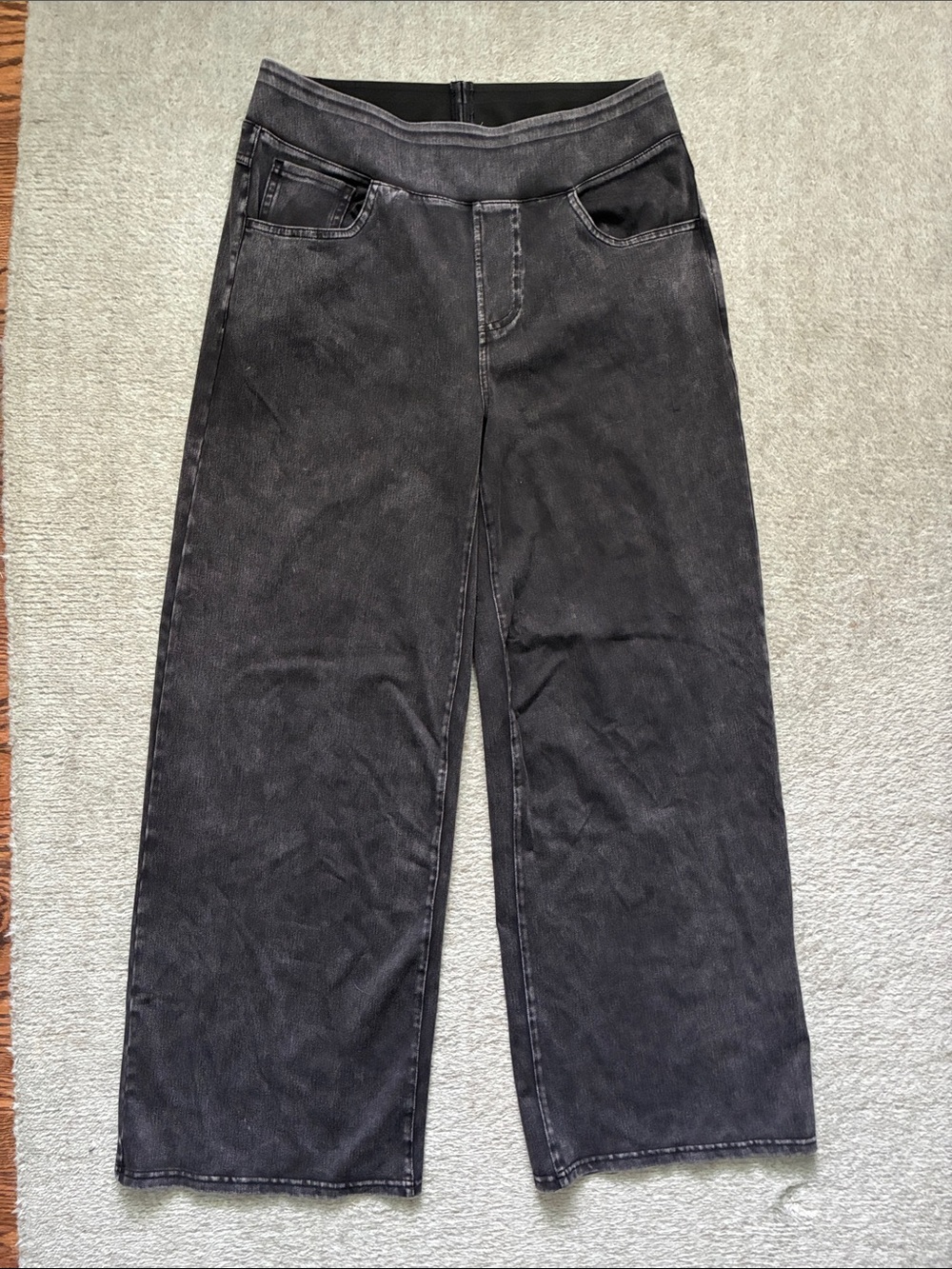 HALARA halara flex, high waisted with pockets, Black Wide-Leg jeans, lightweight